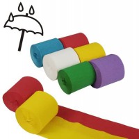 Papstar 10056, 6 rouleaux banderoles, crepon 10 m x 5 cm couleurs assorties, resistant a  l'eau .