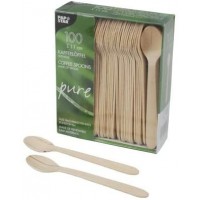 Einweggeschirr & Besteck lot de 100 cuilleres en bois de 11 cm