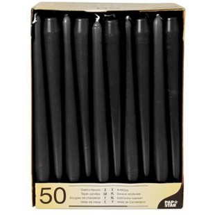 Bougies chandelles, Ø 2,2 cm, Longueur 25 cm, Noir