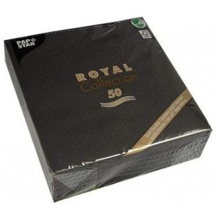 10452 50 Lot de 50 Serviettes Royal Collection Noir 40 x 40 cm