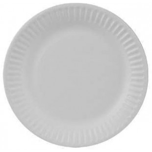 100 Assiettes en Carton Pure Rond 15 cm Blanc