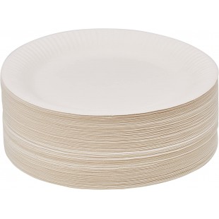11185 Lot de 100 assiettes en carton de 23 cm