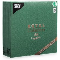50 Serviettes Royal Collection Pliage 1/4 40 cm x 40 cm Vert fonce, 11606