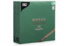 50 Serviettes Royal Collection Pliage 1/4 40 cm x 40 cm Vert fonce, 11606