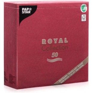 Royal Collection 11608 Serviettes Pliage 1/4 40 x 40 cm Bordeaux Lot de 50