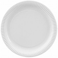 Assiettes en carton/Assiettes jetables Blanc, Rond (50 pieces) en 100% frischfaserka rton Diametre 29 cm, certifie FSC, qualite 