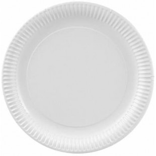 Assiettes en carton/Assiettes jetables Blanc, Rond (50 pieces) en 100% frischfaserka rton Diametre 29 cm, certifie FSC, qualite 