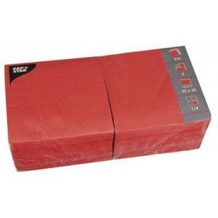 Serviettes, 330 X 330 Mm, 3 Couches, Rouge
