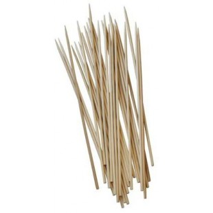 Pics a  brochettes/brochettes en bois (Lot de 1000) 20 cm, diametre 3 mm, naturel brochettes en bois, unilateralement, face plat