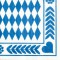  Serviettes a  motifs"losange bleu", 330 x 330 mm