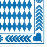  Serviettes a  motifs"losange bleu", 330 x 330 mm