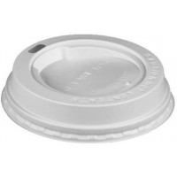 Couvercle 14809 pour les tasses a  passer au papier de 8 cm de diametre. Lot de 100 en polystyrene Blanc