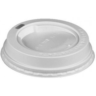 Couvercle 14809 pour les tasses a  passer au papier de 8 cm de diametre. Lot de 100 en polystyrene Blanc