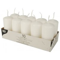 - 10 bougies - Ø 40 mm x 90 mm - Blanc