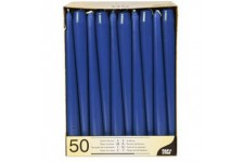 17965 Lot de 50 Bougies Diametre 2,2 x 25 cm Bleu fonce