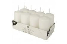 PAPSTAR 17984 Papstar Lot de 8 bougies a  pied Blanc