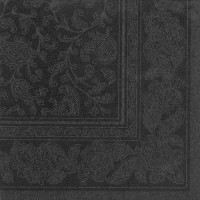 , Lot de 50 serviettes « Royal Collection » - Pliage 1/4-40 x 40 cm - Noir - 19828