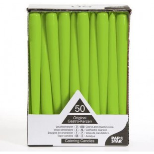 81113 Lot de 50 Bougies de Chandelier Lime 2,2 x 25 cm