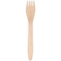 Generique 25 FOURCHETTES Bois BIODeGRADABLE 16CM Naturel