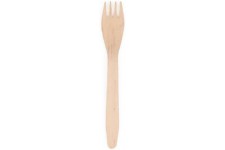 Generique 25 FOURCHETTES Bois BIODeGRADABLE 16CM Naturel