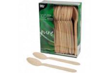 Generique 25 CUILLaˆRES Bois BIODeGRADABLE 15.7CM Naturel