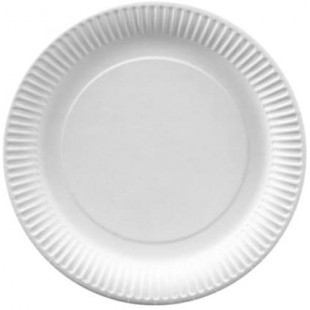 81202 Assiette, Frais Fibre de Carton (UC2/fwr), Blanc, 23 x 23 x 1 cm, 25 unites