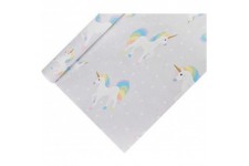 Nappe a  Motif Licorne, laque, en Papier Noir