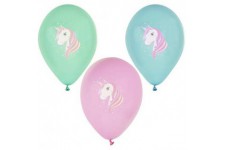  Ballons de baudruche "licorne", couleurs assorties