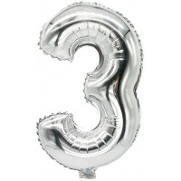 'Film Ballon Nombre Ballons 0-9 35 cm x 20 cm Argent Fete Mariage Anniversaire Fete d'anniversaire