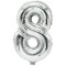 'Film Ballon Nombre Ballons 0-9 35 cm x 20 cm Argent Fete Mariage Anniversaire Fete d'anniversaire