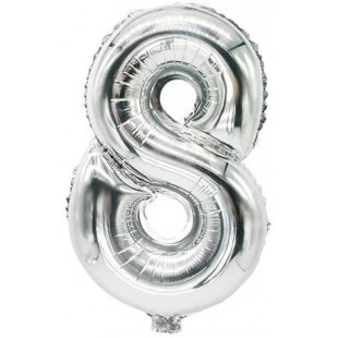 'Film Ballon Nombre Ballons 0-9 35 cm x 20 cm Argent Fete Mariage Anniversaire Fete d'anniversaire