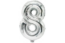 'Film Ballon Nombre Ballons 0-9 35 cm x 20 cm Argent Fete Mariage Anniversaire Fete d'anniversaire