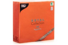 , Lot de 50 serviettes Royal Collection - Pliage 1/4 - 40 x 40 cm - Nectarine - 84813